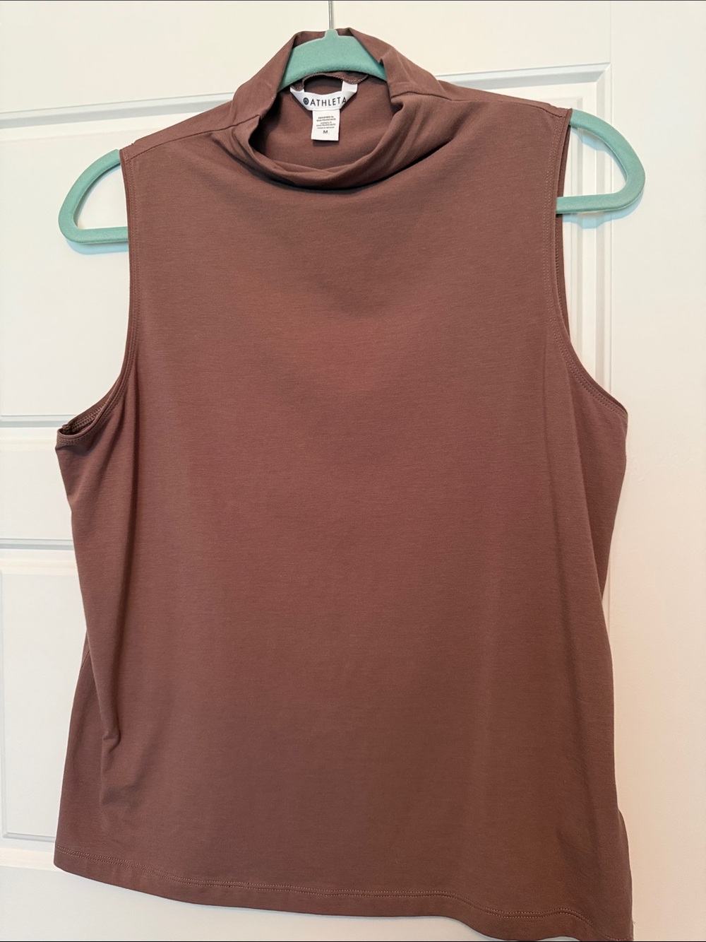 Athleta Sleeveless Mock Neck Tank in Mauve Brown
